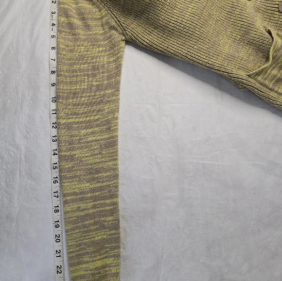 Central Park West Cardigan Sweater Ribbed Marled Olive Taupe Boho Lagenlook S - Picture 12 of 12